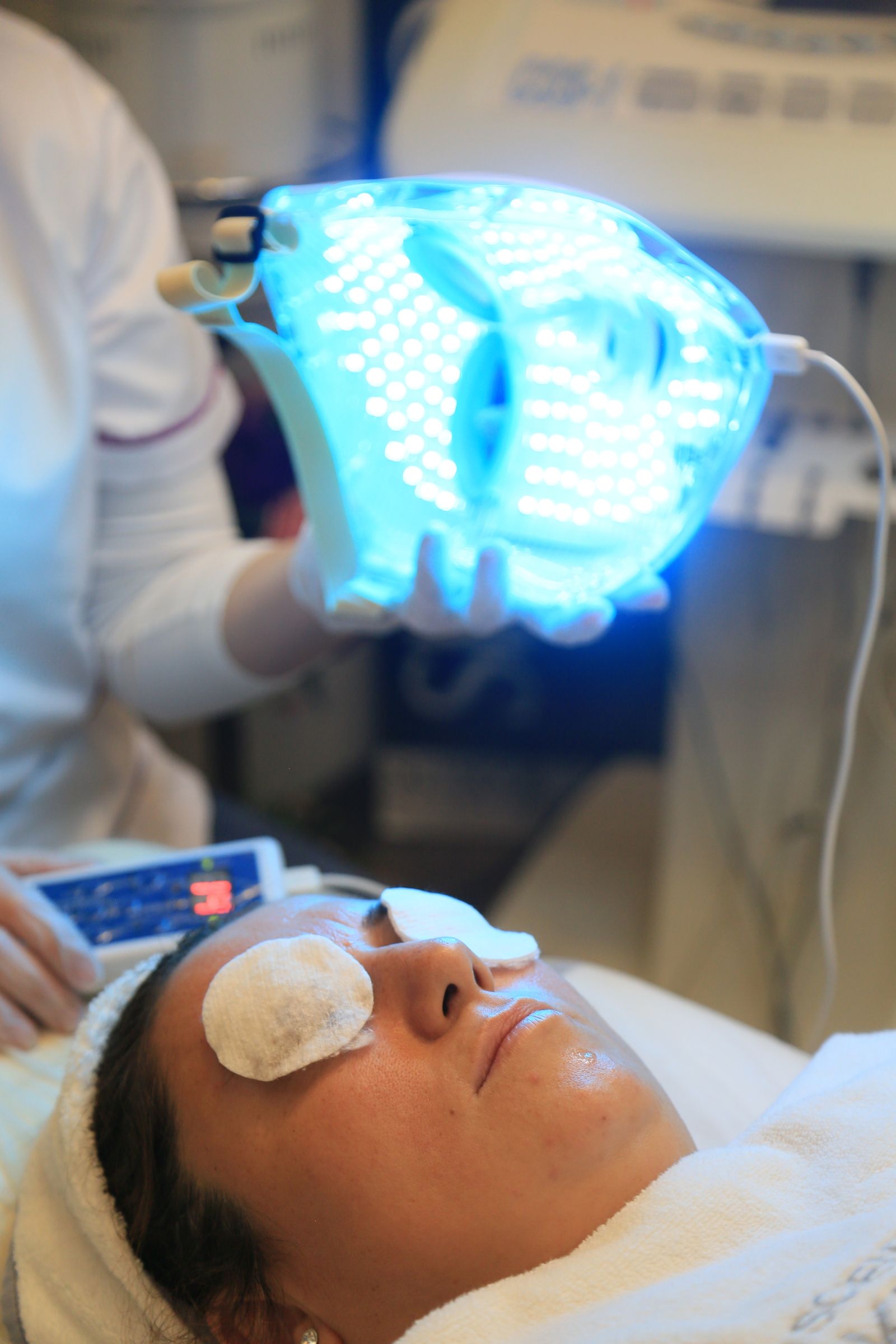 LED light therapy facial treatment
